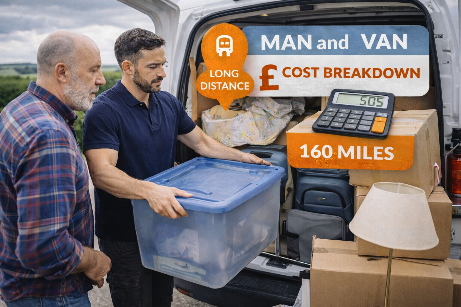 Long-Distance Man and Van Cost Breakdown